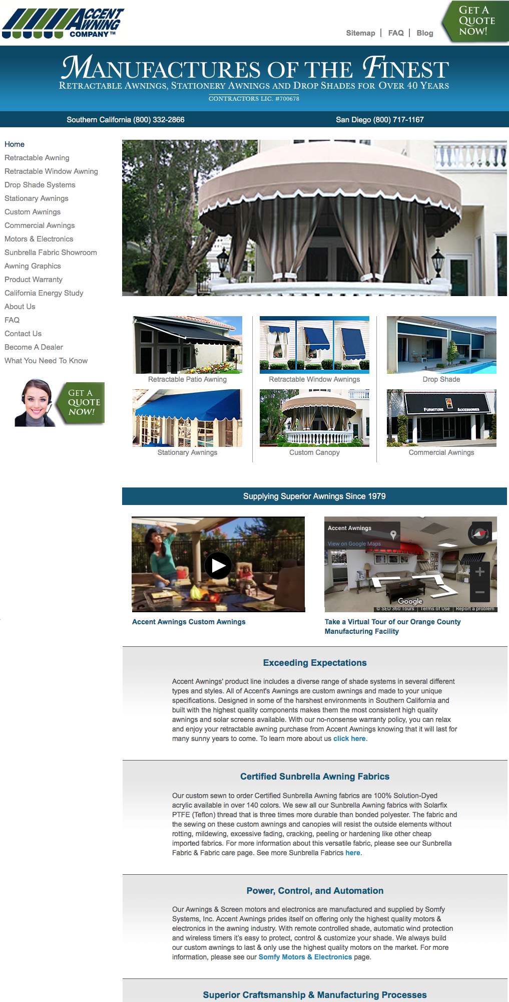 Accent Awnings website