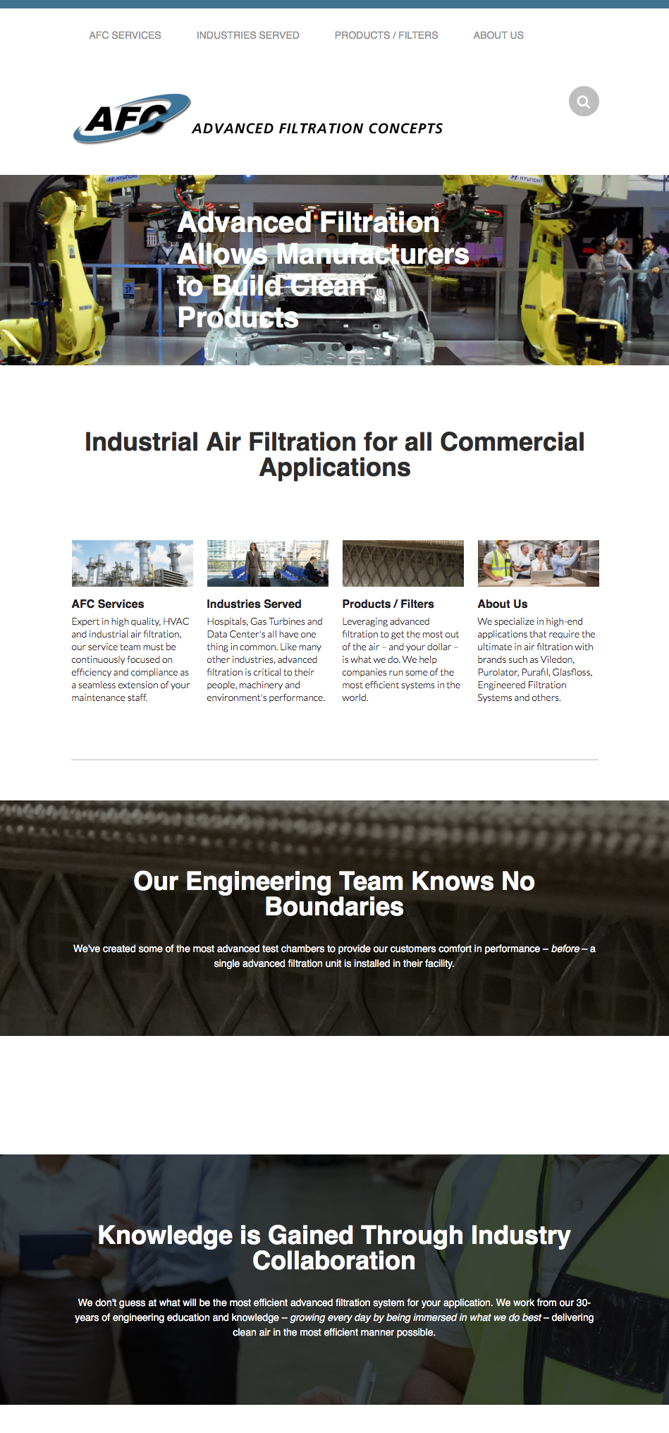 Advanced Filtration Concepts website