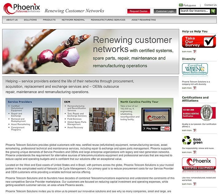Phoenix Telecom Solutions website